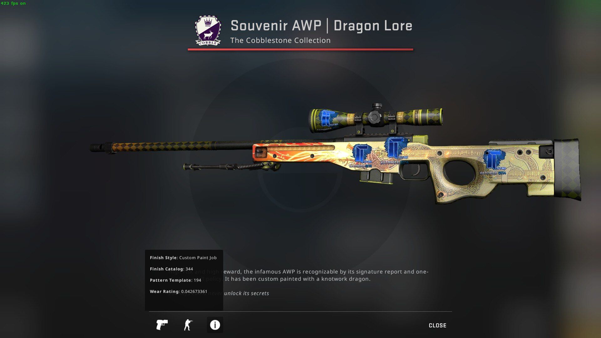 Souvenir AWP | Dragon Lore (Factory New)